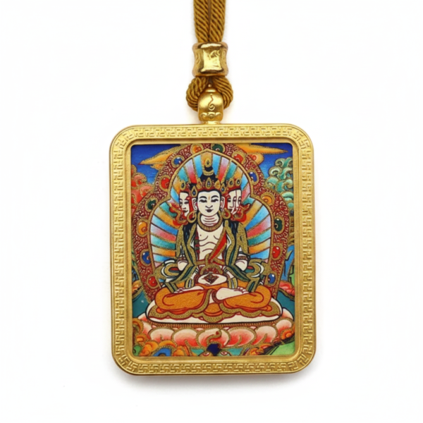 Vairocana Buddha Mini Thangka Pendant