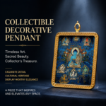 Premium Blue Medicine Buddha Thangka Pendant - Gold Frame Healing Amulet - 图片 3