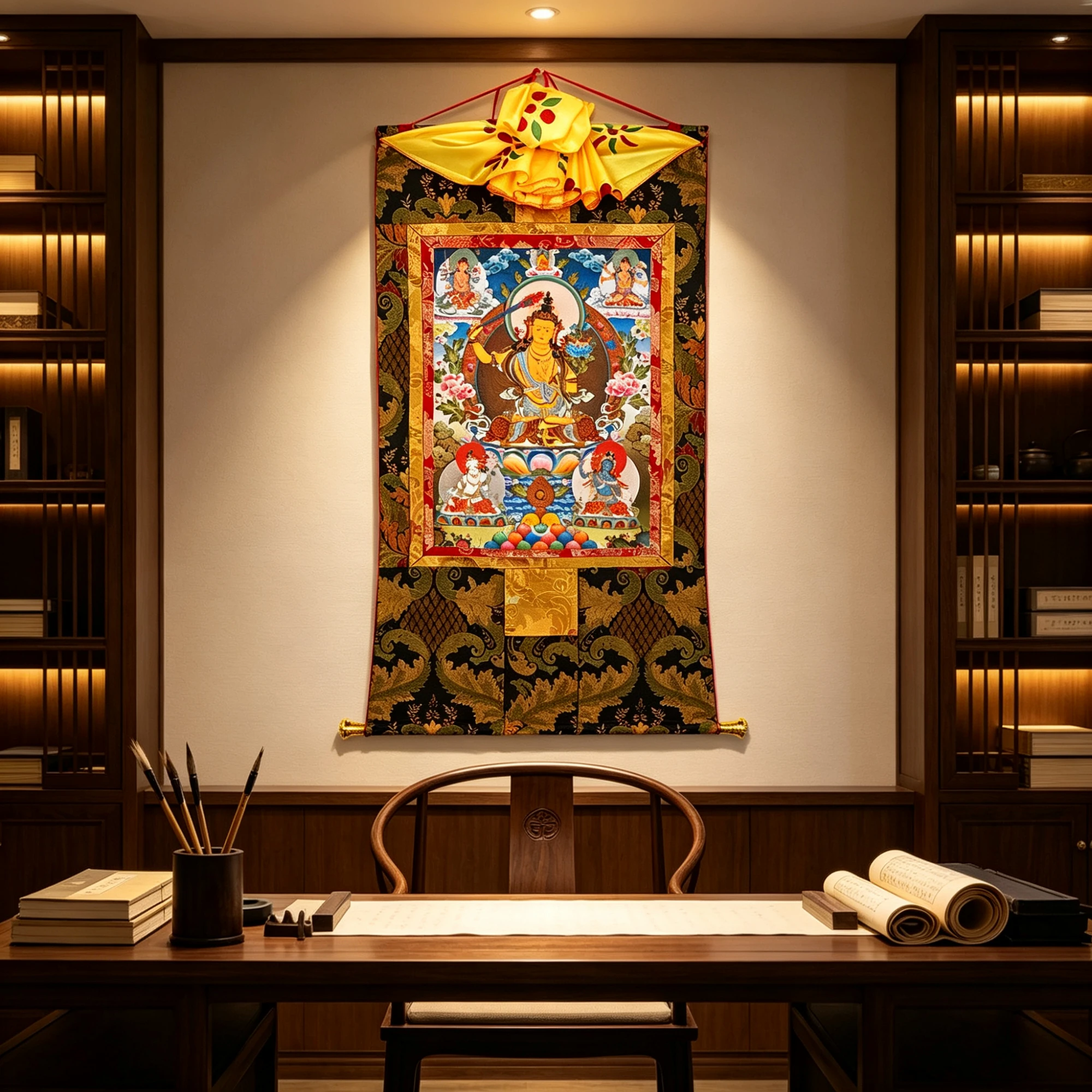 painting_05 Manjushri Bodhisattva Thangka Painting - Image 1