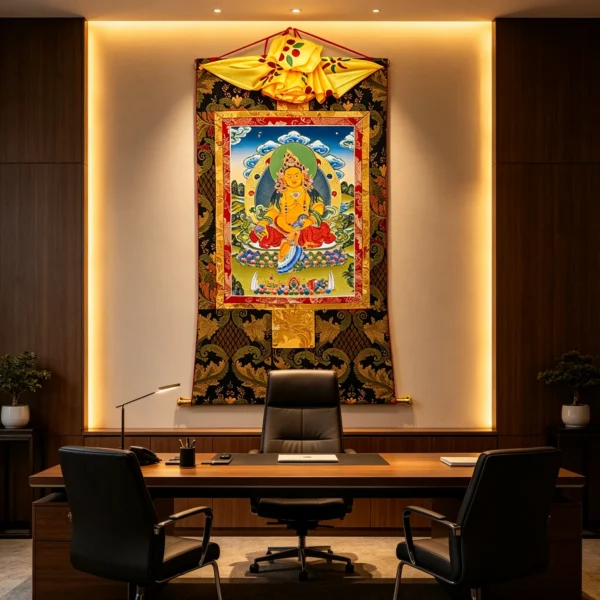 Yellow Jambhala Thangka Painting II