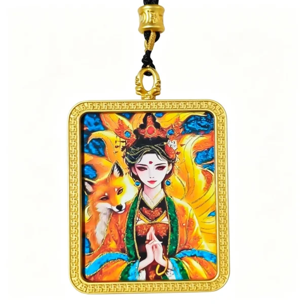Nine-Tailed Fox Thangka Pendant