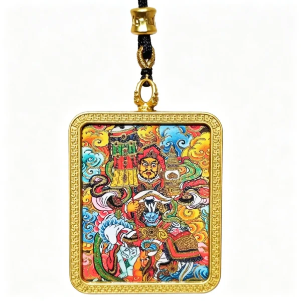 Yellow Jambhala Thangka Pendant