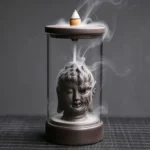 Buddha Head Glass Backflow Incense Burner - Image 2